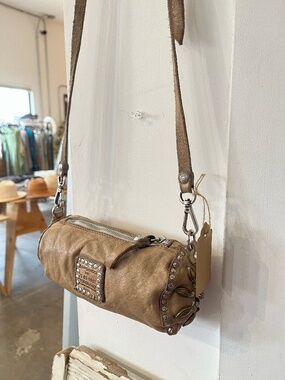 Campomaggi Studded Purse in Ghiaccio